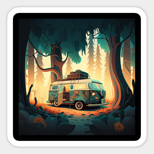Camping Adventure in the Forest Magnet by logiamerch