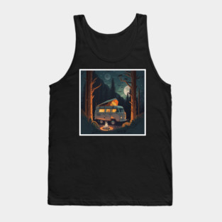 Camping Adventure in the Forest, Campire at Night Tank Top
