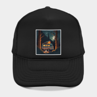 Camping Adventure in the Forest, Campire at Night Hat