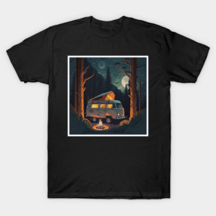 Camping Adventure in the Forest, Campire at Night T-Shirt