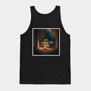 Camping Van, Adventure in the Forest, Camfire Tank Top