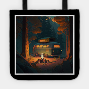 Camping Van, Adventure in the Forest, Camfire Tote