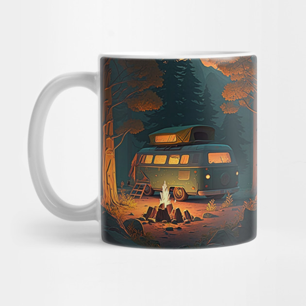 Camping Van, Adventure in the Forest, Camfire by logiamerch