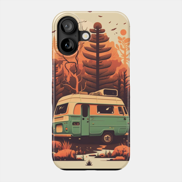 Camping Adventure in the Forest Autumm Phone Case by logiamerch