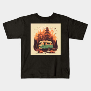 Camping Adventure in the Forest Autumm Kids T-Shirt