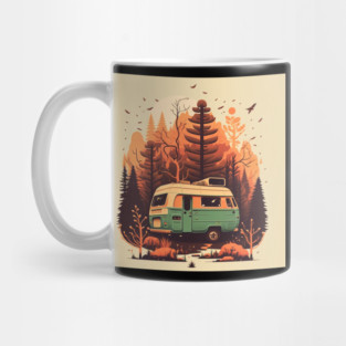 Camping Adventure in the Forest Autumm Mug