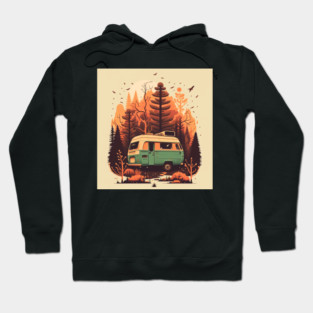 Camping Adventure in the Forest Autumm Hoodie