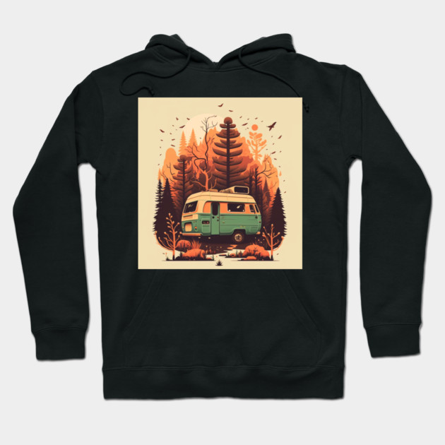 Camping Adventure in the Forest Autumm Hoodie by logiamerch