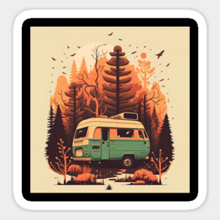 Camping Adventure in the Forest Autumm Magnet