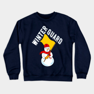 Winter Guard Snowman Rough White Text Crewneck Sweatshirt