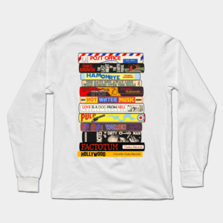 Charles Bukowski Books Stack Long Sleeve T-Shirt