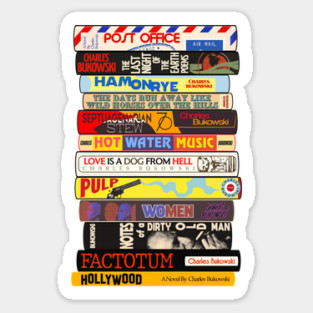 Charles Bukowski Books Stack Sticker