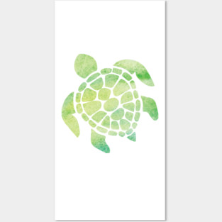 Watercolor Sea Turtle Posters and Art