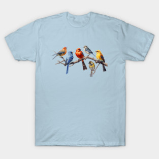 Backyard Birds Bird Watching Watcher on a Branch Birder T-Shirt