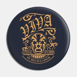 Lucha Libre El Reciclador Character - Save the Planet - Recycle! Pin