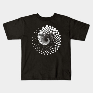 Fibonacci Sequence: Spiraling Dots 2 on a Dark Background Kids T-Shirt