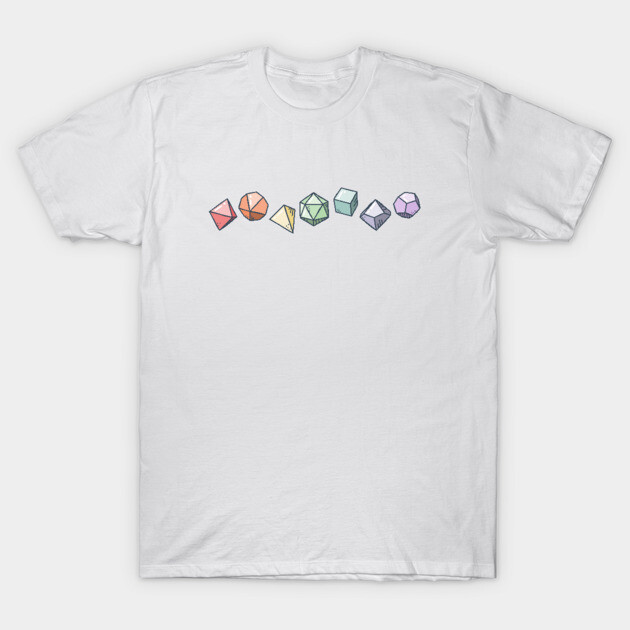 D&D Dice Rainbow Pride T-Shirt by comfhaus