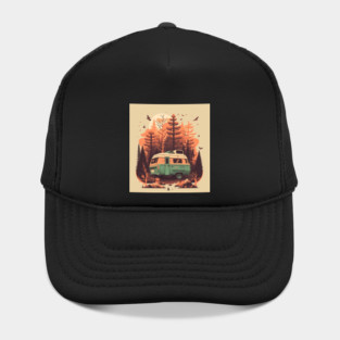 Camping Van, Autumm Adventure in the Forest Hat