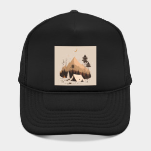 Camping in Tents, Minimal Style Adventure in the Forest Hat