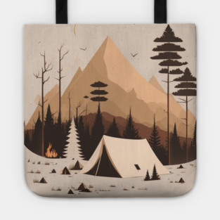 Camping in Tents, Minimal Style Adventure in the Forest Tote