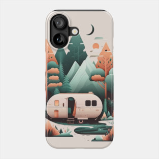 Camping Van, Adventure in the Forest Minimal Phone Case