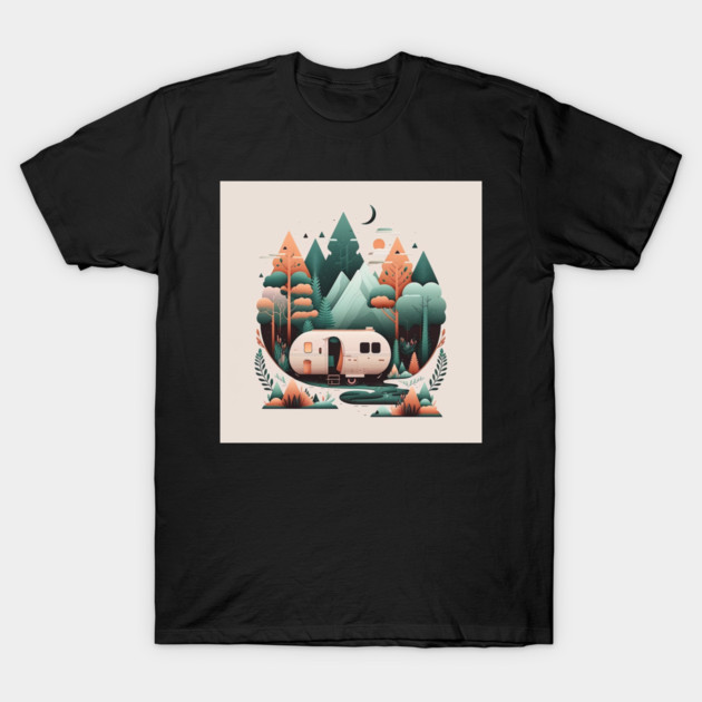 Camping Van, Adventure in the Forest Minimal T-Shirt by logiamerch