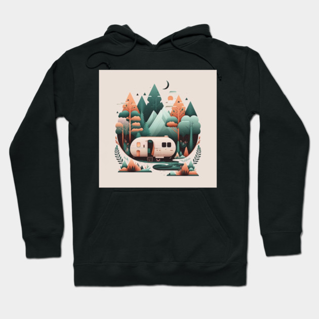 Camping Van, Adventure in the Forest Minimal Hoodie by logiamerch