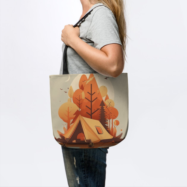 Camping in Tent, Autumm Adventure in the Forest by logiamerch