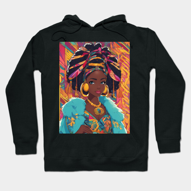 Most Beautiful African Black Woman Hoodie by animegirlnft