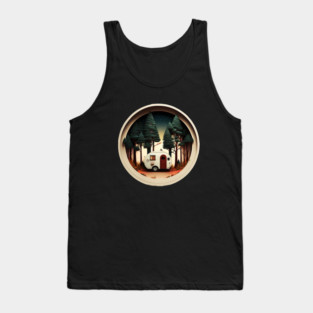 Camping Adventure in the Forest, Night Sky Tank Top