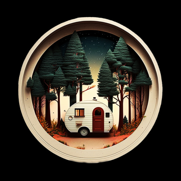 Camping Adventure in the Forest, Night Sky by logiamerch