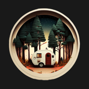 Camping Adventure in the Forest, Night Sky T-Shirt