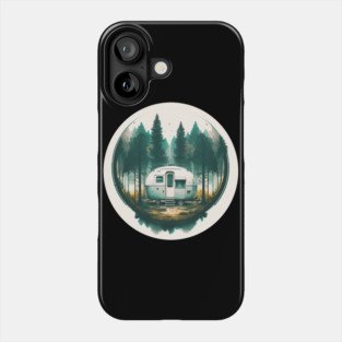 Camping Van, Adventure in the Forest, Watercolor Style Phone Case