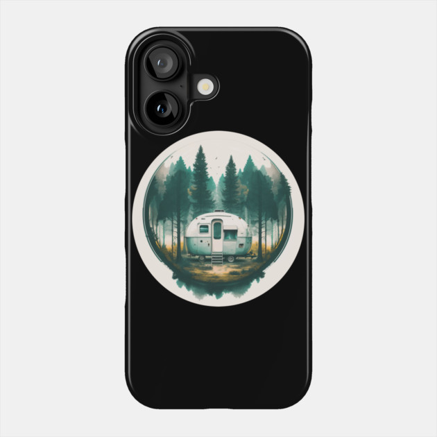 Camping Van, Adventure in the Forest, Watercolor Style Phone Case by logiamerch