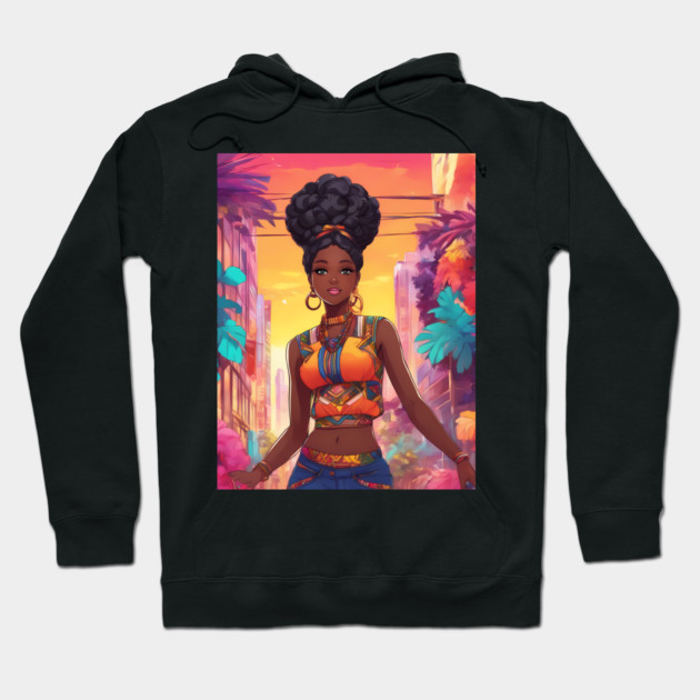 Hot Sexy African Black Girl Hoodie by animegirlnft