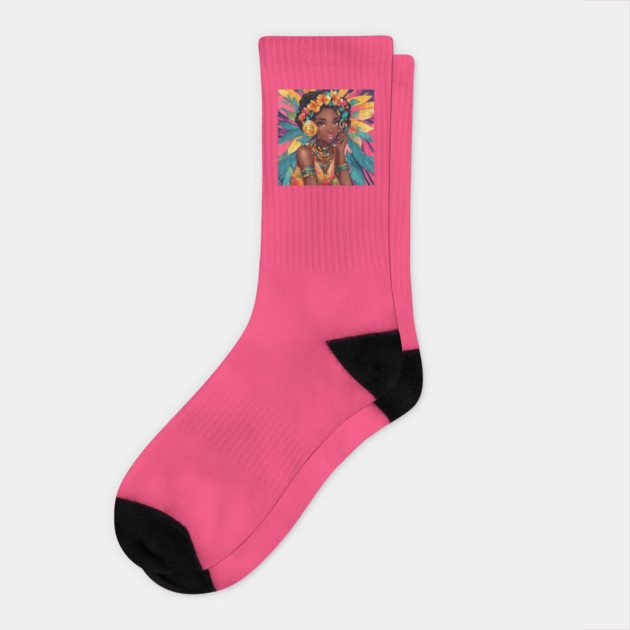 Most Beautiful Black African Girl Socks by animegirlnft