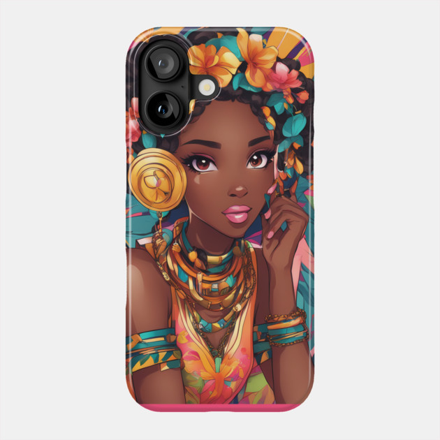 Most Beautiful Black African Girl Phone Case by animegirlnft