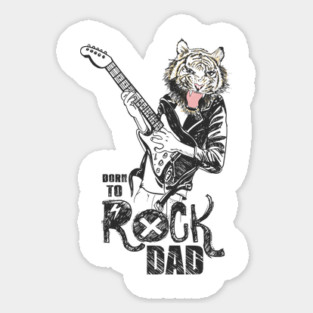 Born to Rock Dad Fathers Day Tiger Humor Magnet