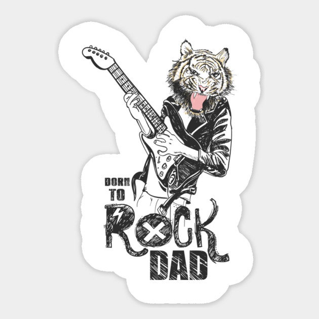Born to Rock Dad Fathers Day Tiger Humor Magnet by creative