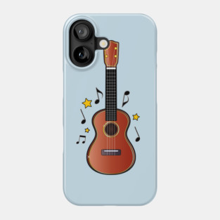 Ukulele with Notes and Stars Phone Case