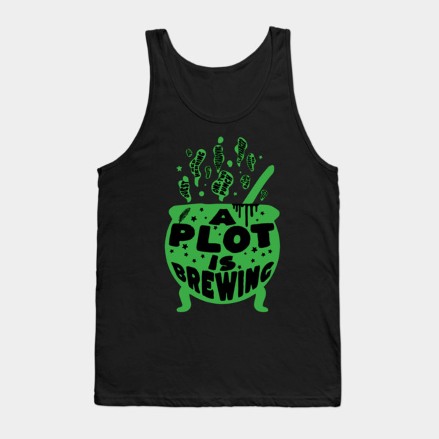 Author Halloween A Plot is Brewing Tank Top by H. R. Sinclair