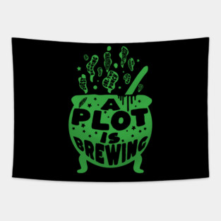 Author Halloween A Plot is Brewing Tapestry