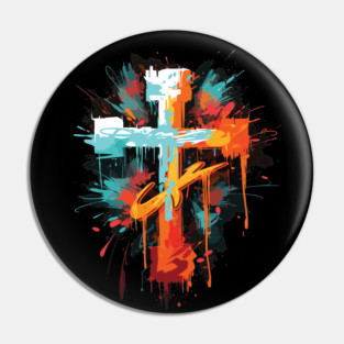 Graffiti Cross Pin