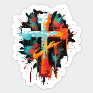 Graffiti Cross Sticker