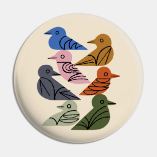 Painted Birds Pin