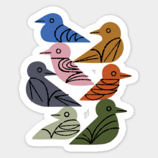 Painted Birds Sticker