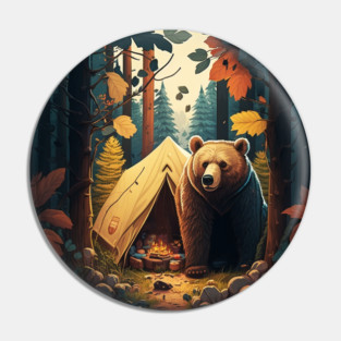 Camping Adventure in the Forest, Bear Pin