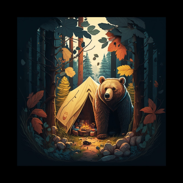 Camping Adventure in the Forest, Bear by logiamerch