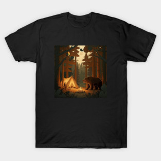 Camping with Bear,  Adventure in the Forest T-Shirt