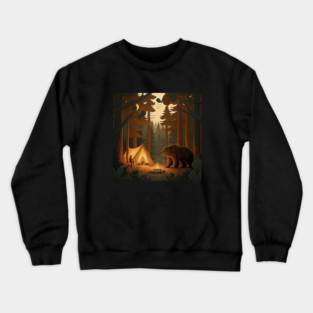 Camping with Bear,  Adventure in the Forest Crewneck Sweatshirt